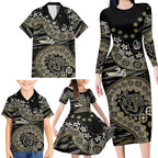 Collingwood Magpies NAIDOC Week 2026 Family Matching Long Sleeve Bodycon Dress and Hawaiian Shirt Australian Aboriginal Dot Art Dreamtime Pattern Style