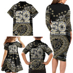 Collingwood Magpies NAIDOC Week 2026 Family Matching Long Sleeve Bodycon Dress and Hawaiian Shirt Australian Aboriginal Dot Art Dreamtime Pattern Style