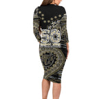 Collingwood Magpies NAIDOC Week 2026 Family Matching Long Sleeve Bodycon Dress and Hawaiian Shirt Australian Aboriginal Dot Art Dreamtime Pattern Style