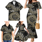 Collingwood Magpies NAIDOC Week 2026 Family Matching Mermaid Dress and Hawaiian Shirt Australian Aboriginal Dot Art Dreamtime Pattern Style