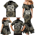 Collingwood Magpies NAIDOC Week 2026 Family Matching Mermaid Dress and Hawaiian Shirt Australian Aboriginal Dot Art Dreamtime Pattern Style