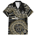 Collingwood Magpies NAIDOC Week 2026 Family Matching Off Shoulder Maxi Dress and Hawaiian Shirt Australian Aboriginal Dot Art Dreamtime Pattern Style
