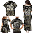 Collingwood Magpies NAIDOC Week 2026 Family Matching Puletasi and Hawaiian Shirt Australian Aboriginal Dot Art Dreamtime Pattern Style