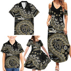 Collingwood Magpies NAIDOC Week 2026 Family Matching Summer Maxi Dress and Hawaiian Shirt Australian Aboriginal Dot Art Dreamtime Pattern Style