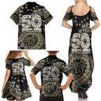 Collingwood Magpies NAIDOC Week 2026 Family Matching Summer Maxi Dress and Hawaiian Shirt Australian Aboriginal Dot Art Dreamtime Pattern Style