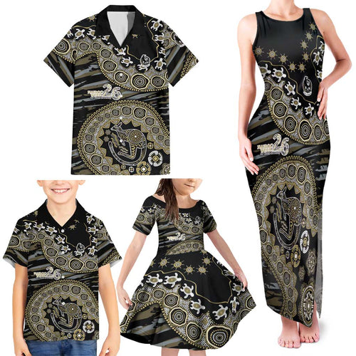 Collingwood Magpies NAIDOC Week 2026 Family Matching Tank Maxi Dress and Hawaiian Shirt Australian Aboriginal Dot Art Dreamtime Pattern Style