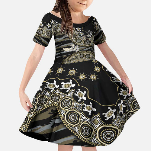 Collingwood Magpies NAIDOC Week 2026 Family Matching Tank Maxi Dress and Hawaiian Shirt Australian Aboriginal Dot Art Dreamtime Pattern Style