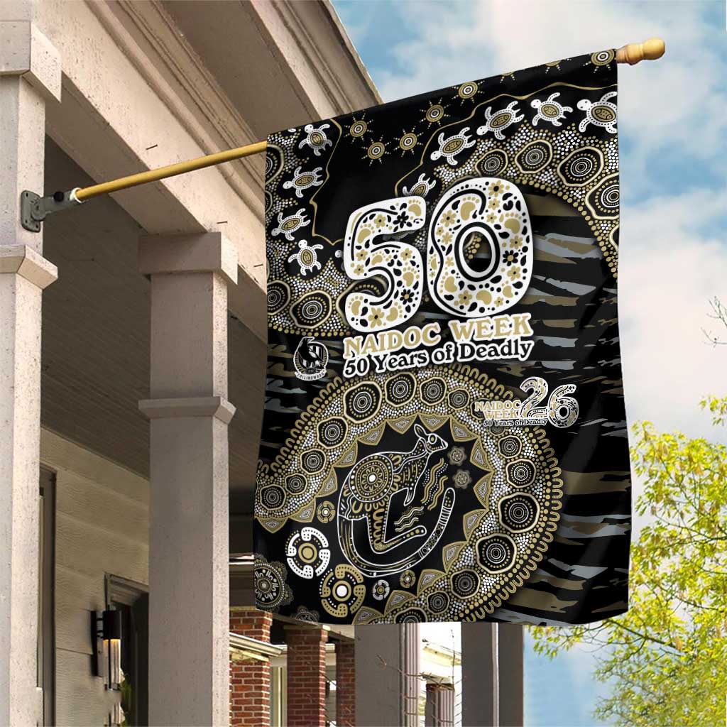 Collingwood Magpies NAIDOC Week 2026 Garden Flag Australian Aboriginal Dot Art Dreamtime Pattern Style
