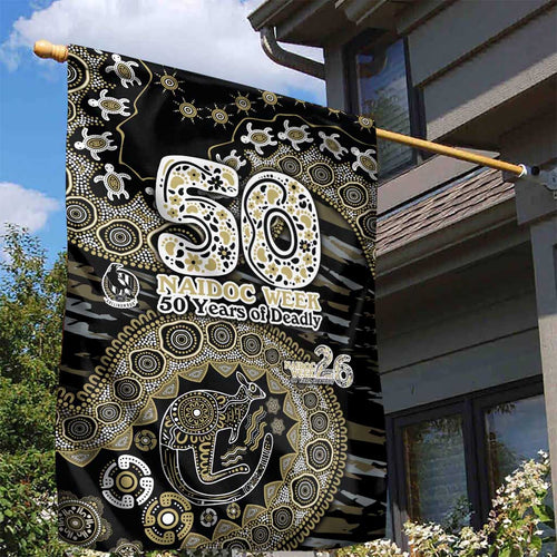 Collingwood Magpies NAIDOC Week 2026 Garden Flag Australian Aboriginal Dot Art Dreamtime Pattern Style
