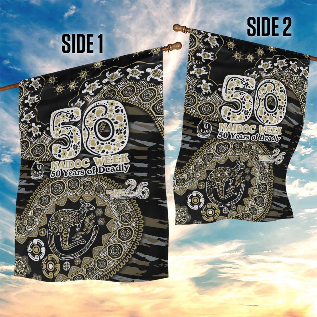 Collingwood Magpies NAIDOC Week 2026 Garden Flag Australian Aboriginal Dot Art Dreamtime Pattern Style