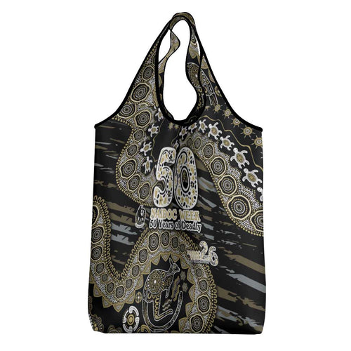Collingwood Magpies NAIDOC Week 2026 Grocery Bag Australian Aboriginal Dot Art Dreamtime Pattern Style