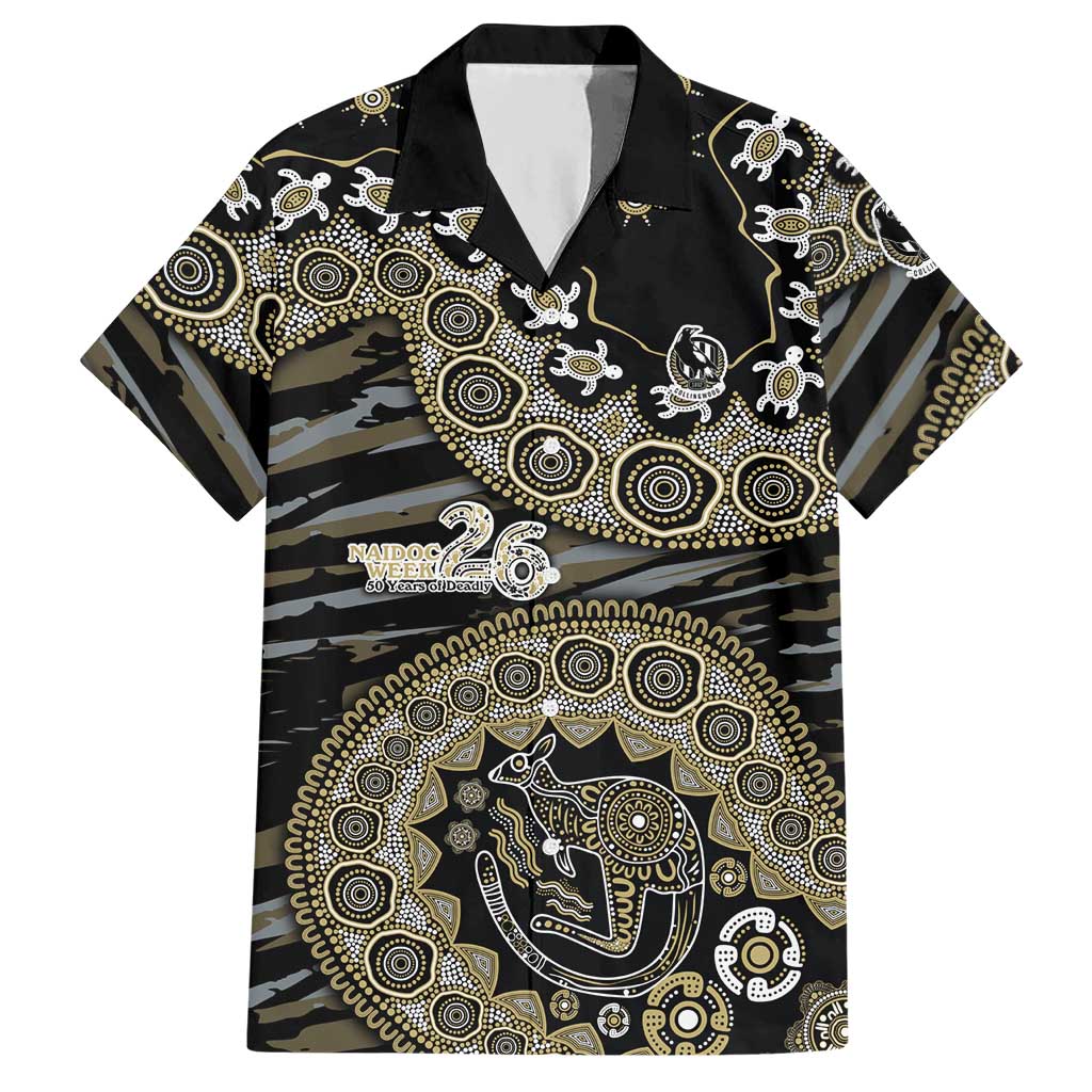 Collingwood Magpies NAIDOC Week 2026 Hawaiian Shirt Australian Aboriginal Dot Art Dreamtime Pattern Style