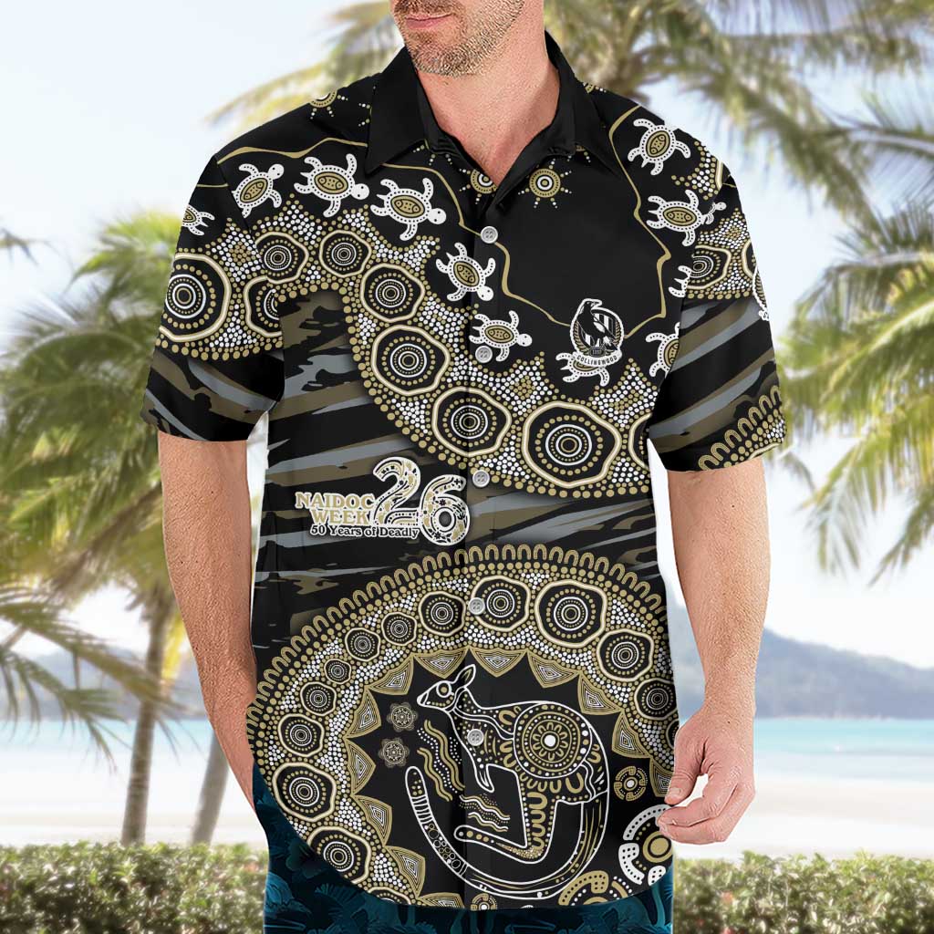 Collingwood Magpies NAIDOC Week 2026 Hawaiian Shirt Australian Aboriginal Dot Art Dreamtime Pattern Style