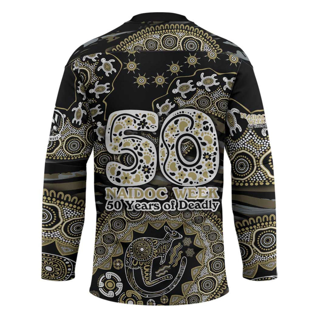Collingwood Magpies NAIDOC Week 2026 Hockey Jersey Australian Aboriginal Dot Art Dreamtime Pattern Style