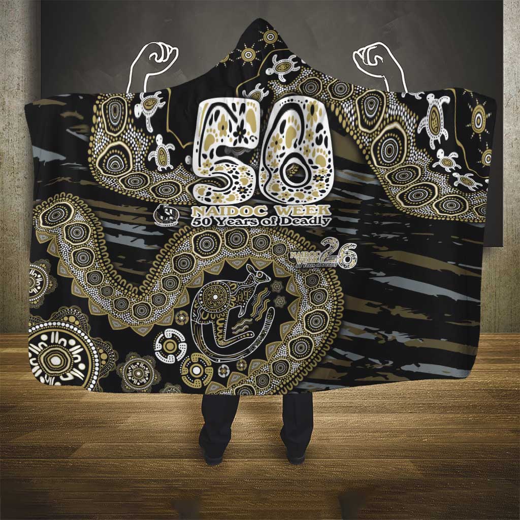 Collingwood Magpies NAIDOC Week 2026 Hooded Blanket Australian Aboriginal Dot Art Dreamtime Pattern Style