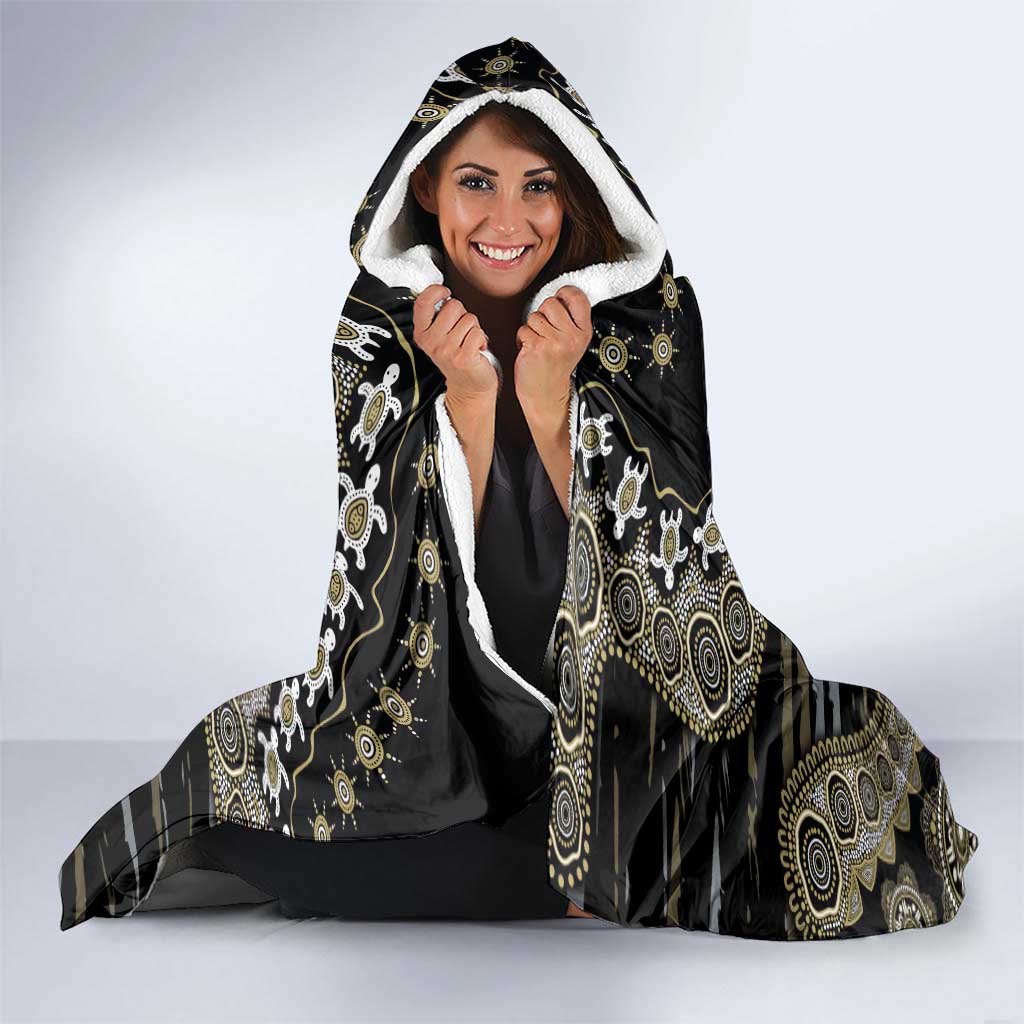 Collingwood Magpies NAIDOC Week 2026 Hooded Blanket Australian Aboriginal Dot Art Dreamtime Pattern Style