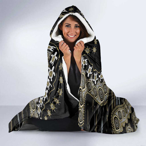Collingwood Magpies NAIDOC Week 2026 Hooded Blanket Australian Aboriginal Dot Art Dreamtime Pattern Style