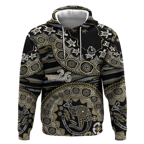 Collingwood Magpies NAIDOC Week 2026 Hoodie Australian Aboriginal Dot Art Dreamtime Pattern Style