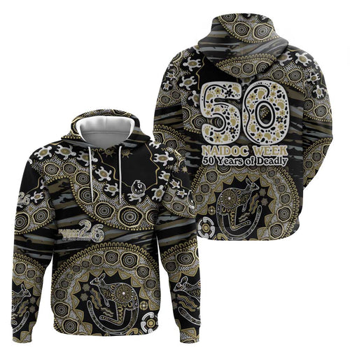 Collingwood Magpies NAIDOC Week 2026 Hoodie Australian Aboriginal Dot Art Dreamtime Pattern Style