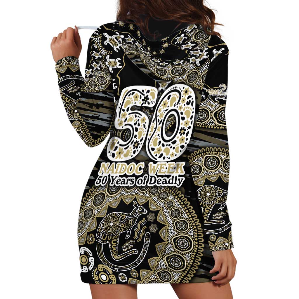 Collingwood Magpies NAIDOC Week 2026 Hoodie Dress Australian Aboriginal Dot Art Dreamtime Pattern Style