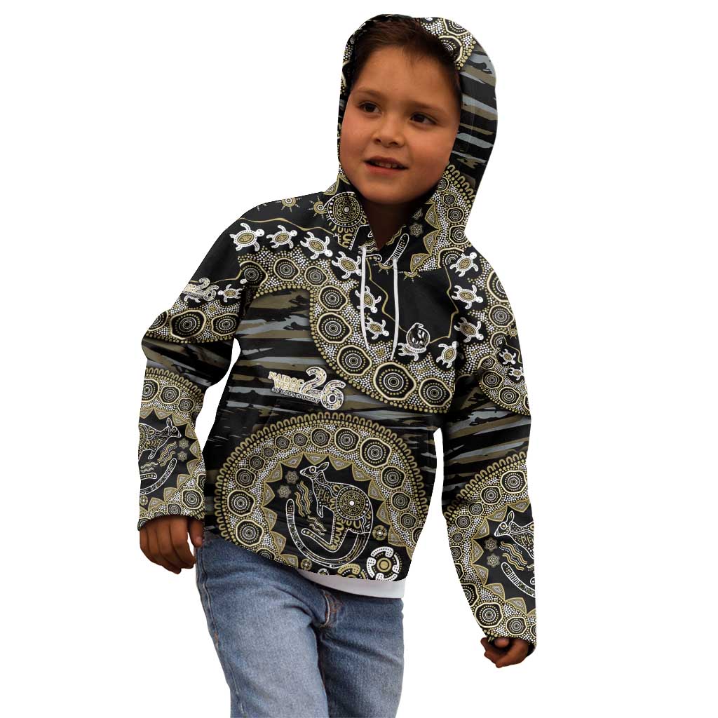 Collingwood Magpies NAIDOC Week 2026 Kid Hoodie Australian Aboriginal Dot Art Dreamtime Pattern Style