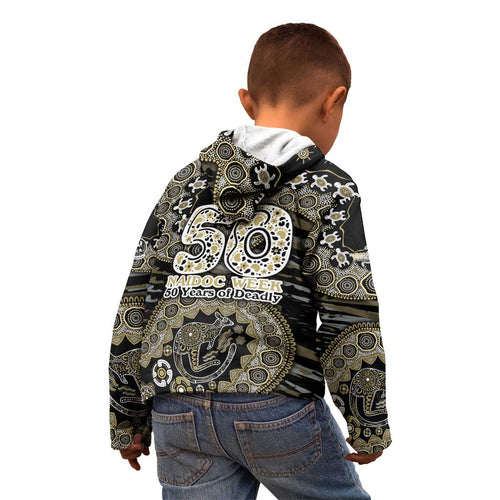 Collingwood Magpies NAIDOC Week 2026 Kid Hoodie Australian Aboriginal Dot Art Dreamtime Pattern Style