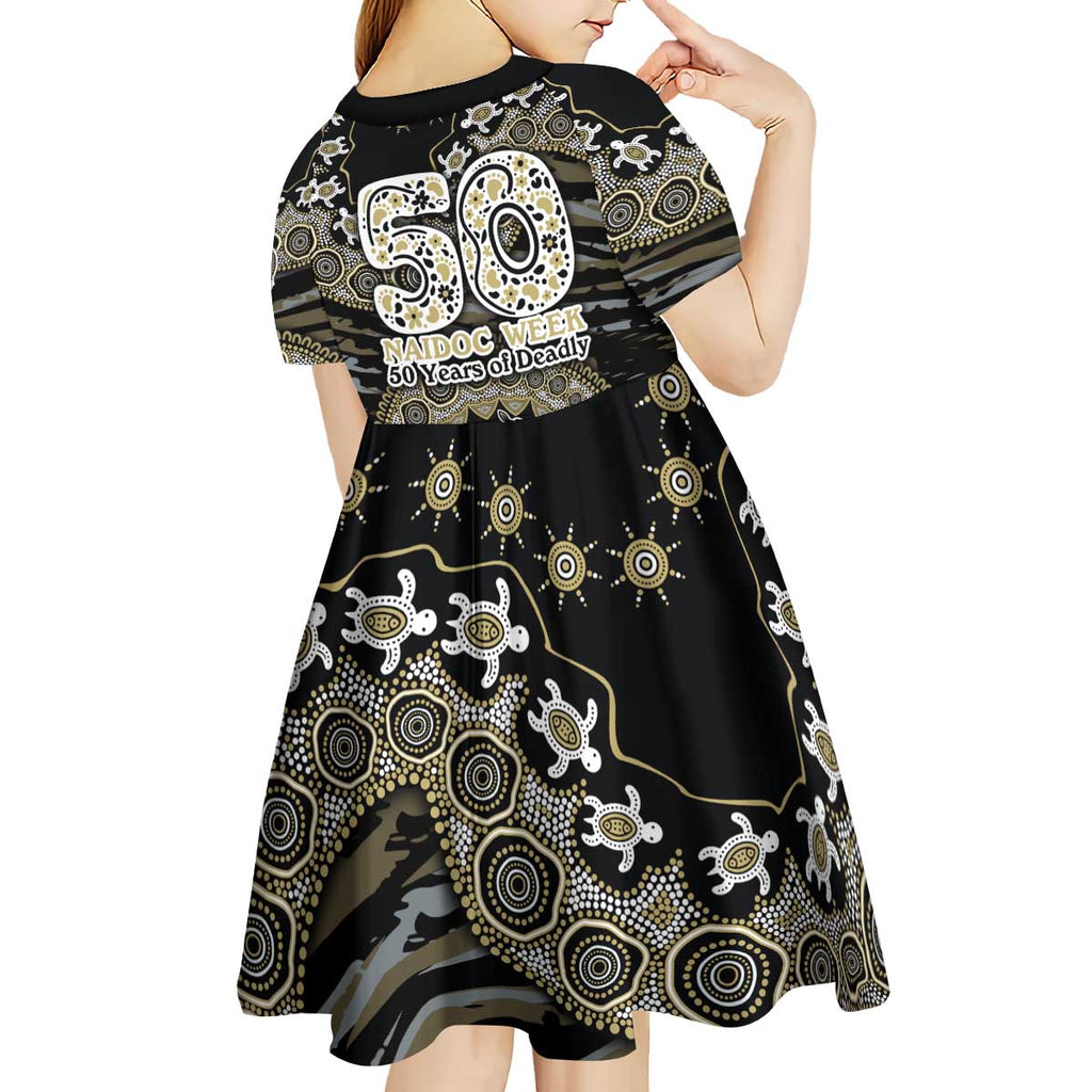 Collingwood Magpies NAIDOC Week 2026 Kid Short Sleeve Dress Australian Aboriginal Dot Art Dreamtime Pattern Style