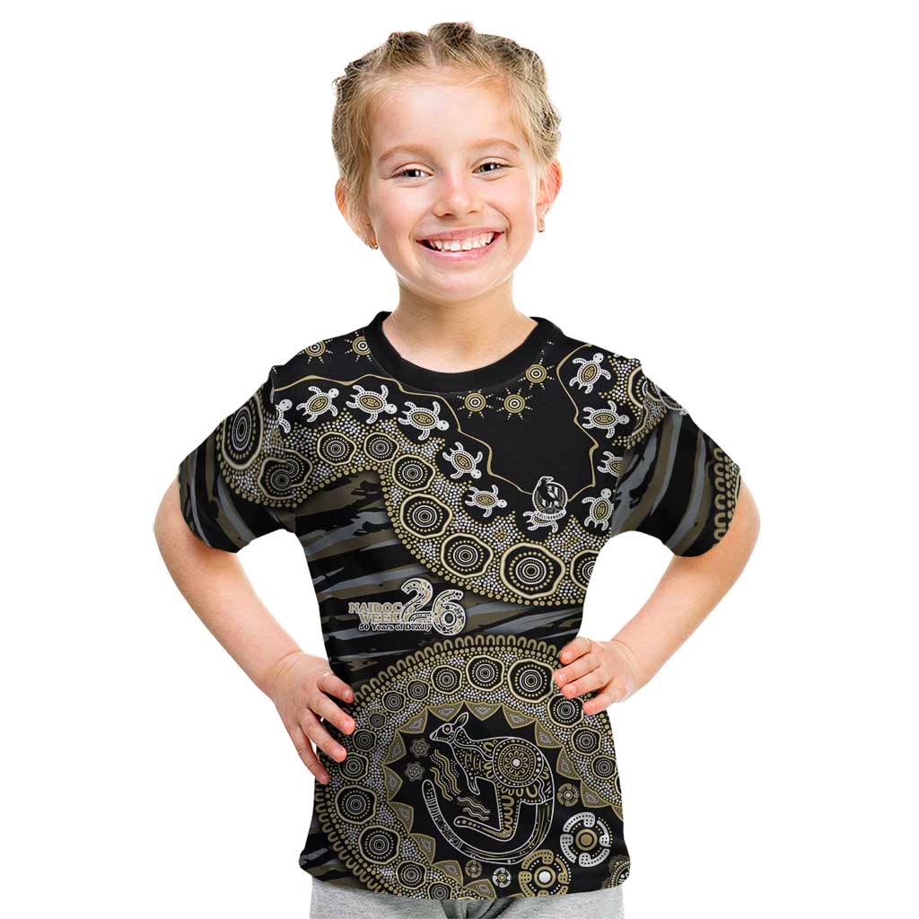 Collingwood Magpies NAIDOC Week 2026 Kid T Shirt Australian Aboriginal Dot Art Dreamtime Pattern Style