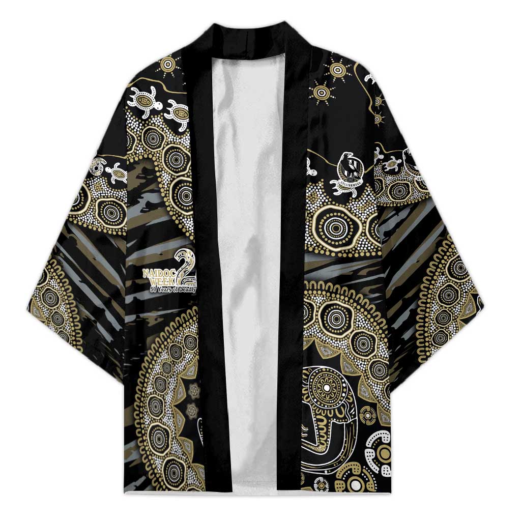 Collingwood Magpies NAIDOC Week 2026 Kimono Australian Aboriginal Dot Art Dreamtime Pattern Style