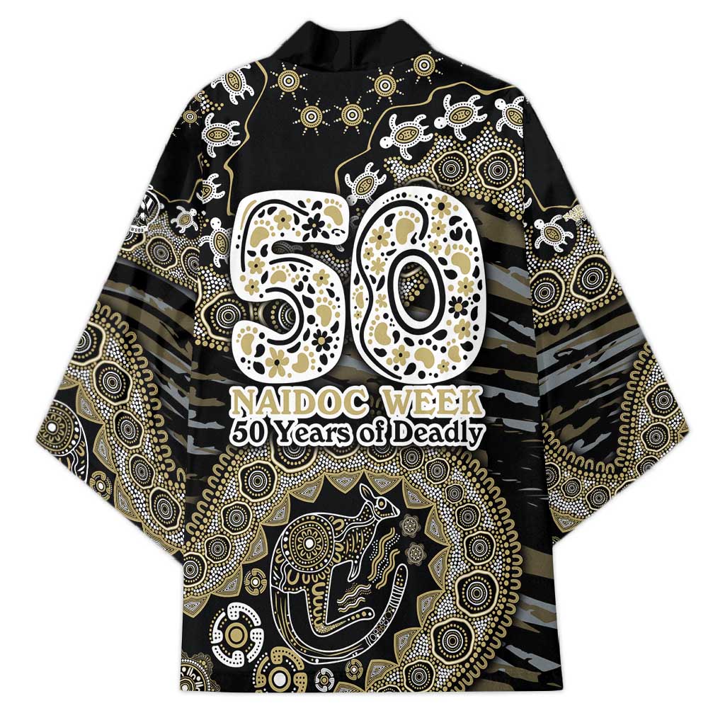 Collingwood Magpies NAIDOC Week 2026 Kimono Australian Aboriginal Dot Art Dreamtime Pattern Style