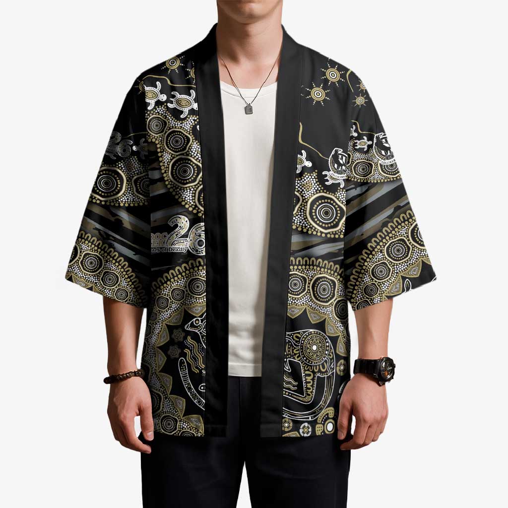 Collingwood Magpies NAIDOC Week 2026 Kimono Australian Aboriginal Dot Art Dreamtime Pattern Style