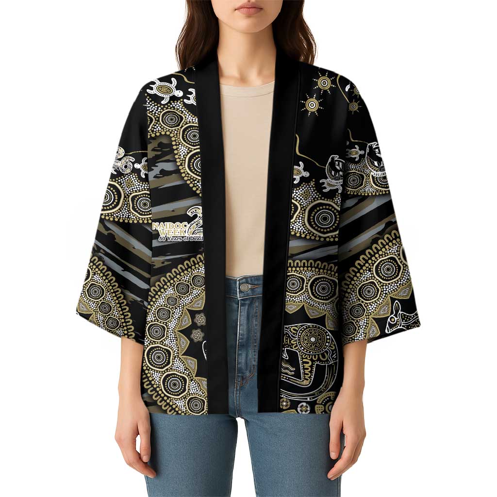Collingwood Magpies NAIDOC Week 2026 Kimono Australian Aboriginal Dot Art Dreamtime Pattern Style