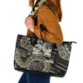 Collingwood Magpies NAIDOC Week 2026 Leather Tote Bag Australian Aboriginal Dot Art Dreamtime Pattern Style