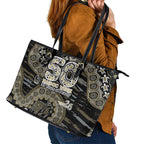 Collingwood Magpies NAIDOC Week 2026 Leather Tote Bag Australian Aboriginal Dot Art Dreamtime Pattern Style
