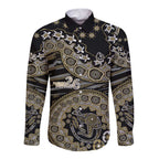Collingwood Magpies NAIDOC Week 2026 Long Sleeve Button Shirt Australian Aboriginal Dot Art Dreamtime Pattern Style
