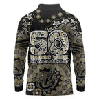 Collingwood Magpies NAIDOC Week 2026 Long Sleeve Polo Shirt Australian Aboriginal Dot Art Dreamtime Pattern Style