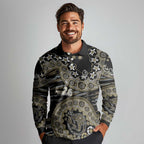 Collingwood Magpies NAIDOC Week 2026 Long Sleeve Polo Shirt Australian Aboriginal Dot Art Dreamtime Pattern Style
