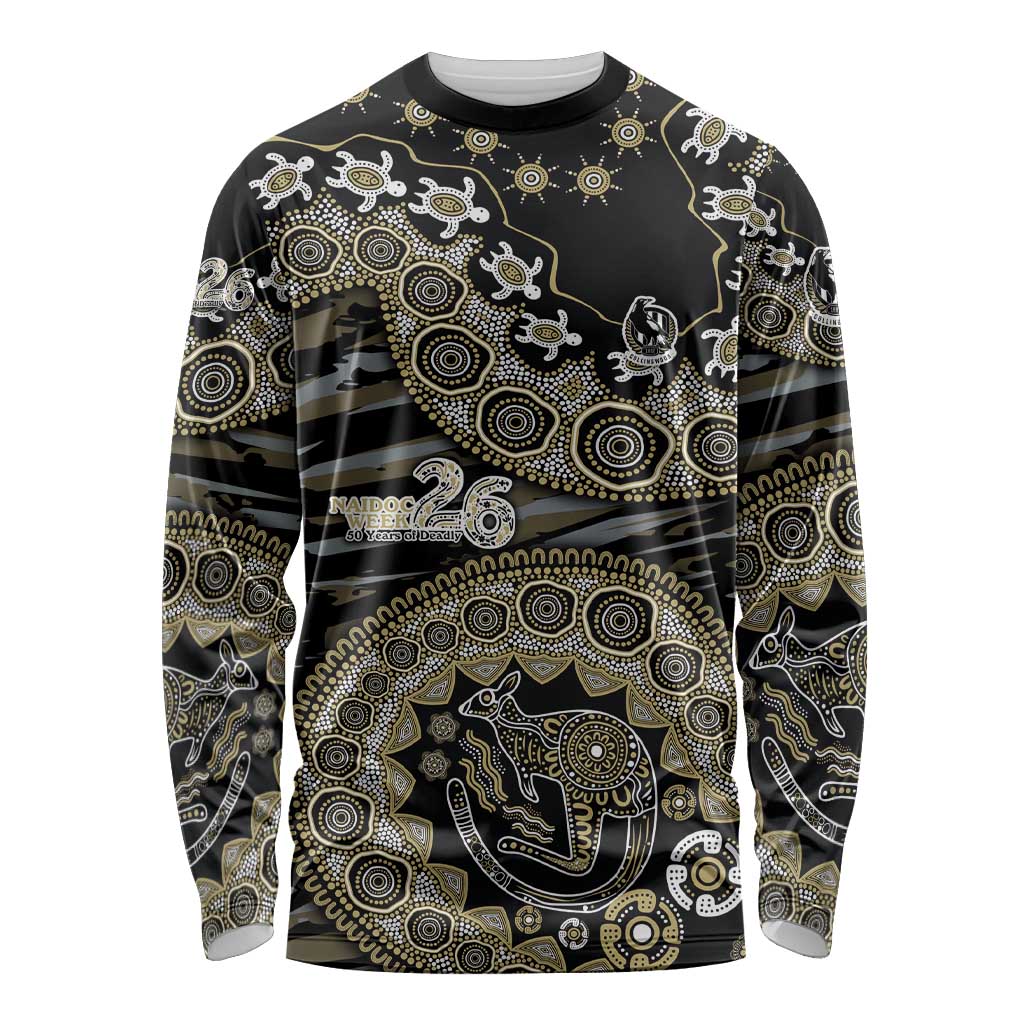 Collingwood Magpies NAIDOC Week 2026 Long Sleeve Shirt Australian Aboriginal Dot Art Dreamtime Pattern Style