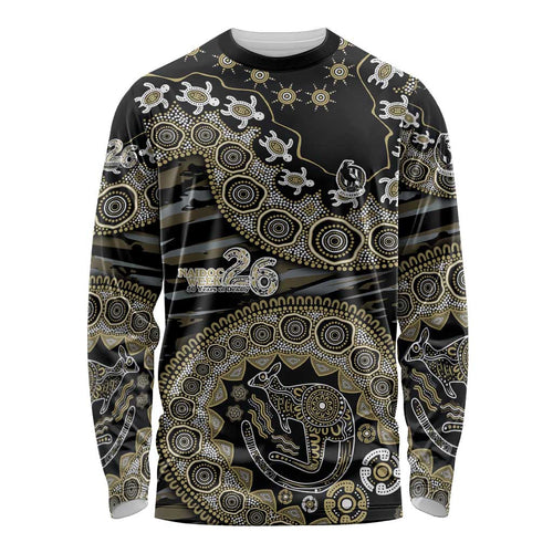 Collingwood Magpies NAIDOC Week 2026 Long Sleeve Shirt Australian Aboriginal Dot Art Dreamtime Pattern Style