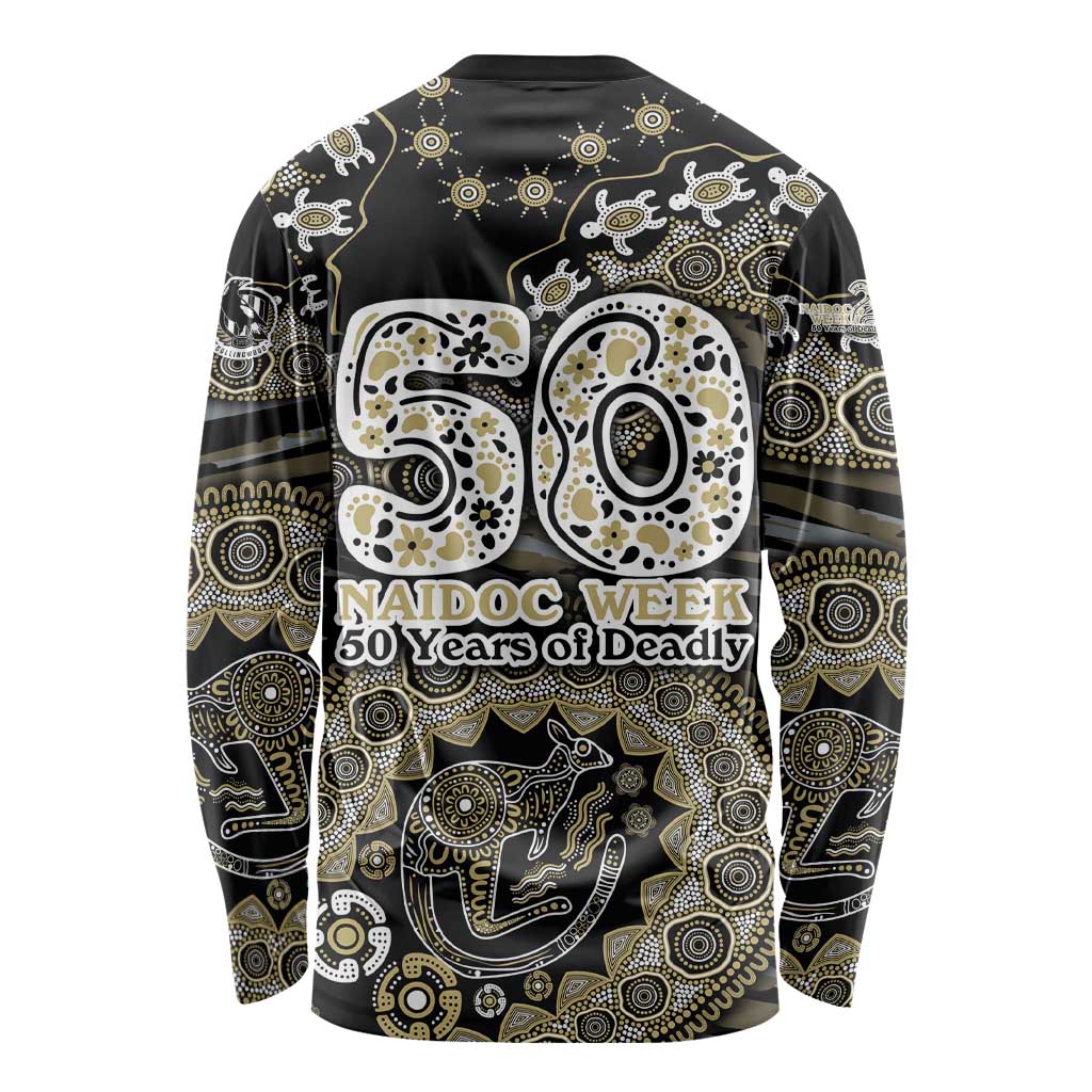 Collingwood Magpies NAIDOC Week 2026 Long Sleeve Shirt Australian Aboriginal Dot Art Dreamtime Pattern Style