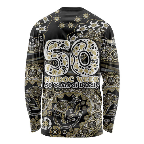 Collingwood Magpies NAIDOC Week 2026 Long Sleeve Shirt Australian Aboriginal Dot Art Dreamtime Pattern Style