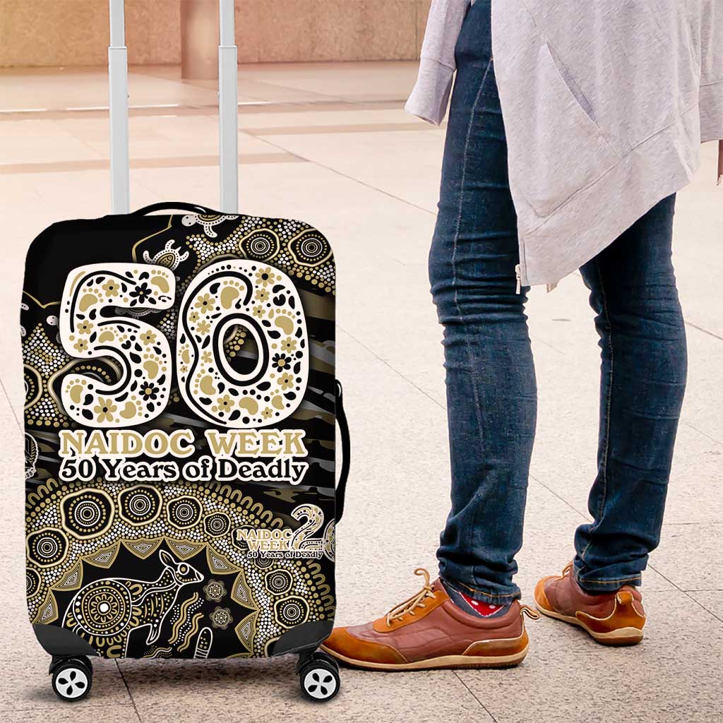 Collingwood Magpies NAIDOC Week 2026 Luggage Cover Australian Aboriginal Dot Art Dreamtime Pattern Style