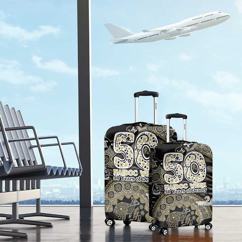 Collingwood Magpies NAIDOC Week 2026 Luggage Cover Australian Aboriginal Dot Art Dreamtime Pattern Style