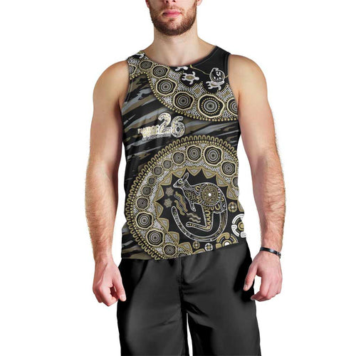 Collingwood Magpies NAIDOC Week 2026 Men Tank Top Australian Aboriginal Dot Art Dreamtime Pattern Style