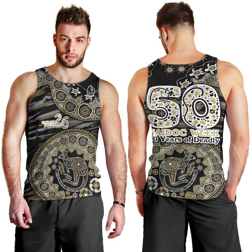 Collingwood Magpies NAIDOC Week 2026 Men Tank Top Australian Aboriginal Dot Art Dreamtime Pattern Style
