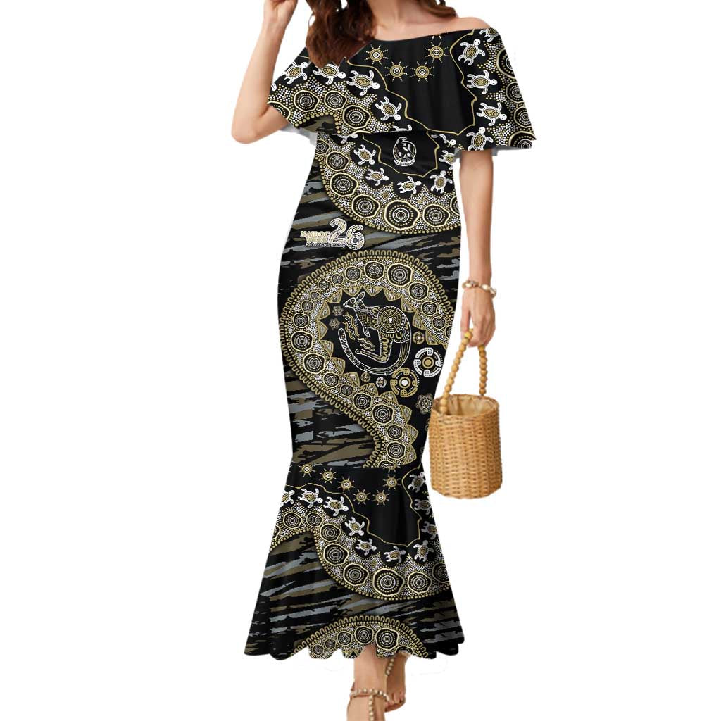 Collingwood Magpies NAIDOC Week 2026 Mermaid Dress Australian Aboriginal Dot Art Dreamtime Pattern Style