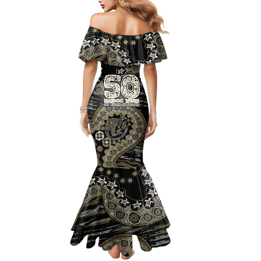 Collingwood Magpies NAIDOC Week 2026 Mermaid Dress Australian Aboriginal Dot Art Dreamtime Pattern Style