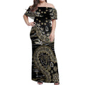Collingwood Magpies NAIDOC Week 2026 Off Shoulder Maxi Dress Australian Aboriginal Dot Art Dreamtime Pattern Style