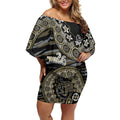 Collingwood Magpies NAIDOC Week 2026 Off Shoulder Short Dress Australian Aboriginal Dot Art Dreamtime Pattern Style