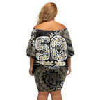Collingwood Magpies NAIDOC Week 2026 Off Shoulder Short Dress Australian Aboriginal Dot Art Dreamtime Pattern Style